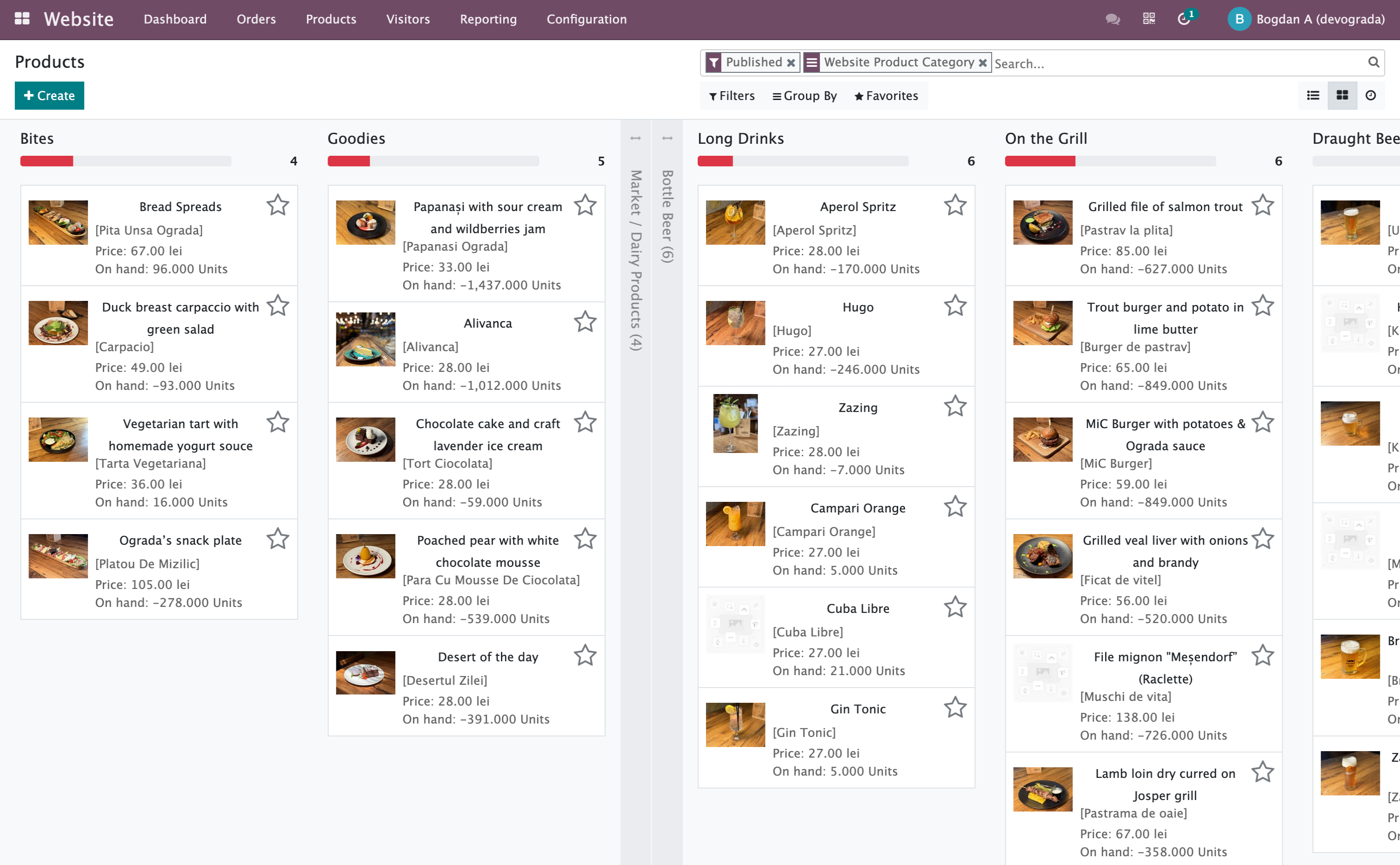 Interfața de plată la masă